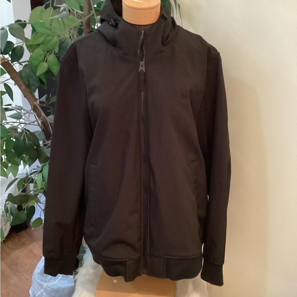 Dockers black soft shell performance hooded full zip Jacket Men’s XXL